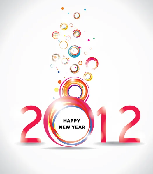 Nuevo año 2012 en fondo blanco. Cartel abstracto — Vector de stock