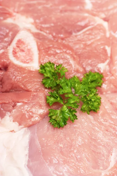 Meat and parsley — Stock Photo, Image