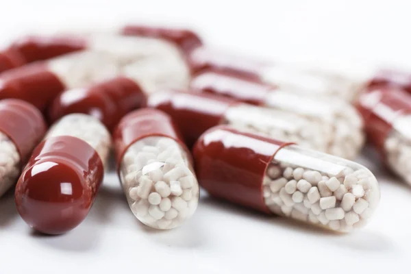 Tabletták, makró megtekintése — Stock Fotó