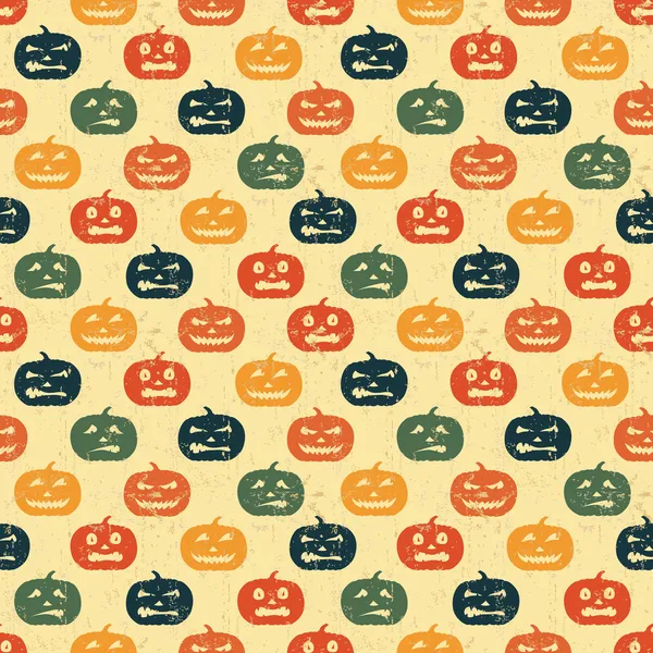 Halloween seamless background with pumpkin. Retro pattern. — Stock Vector