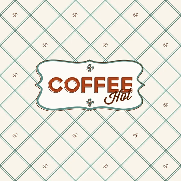 Seamless pattern with coffee grains and lable. Retro design — Stock Vector