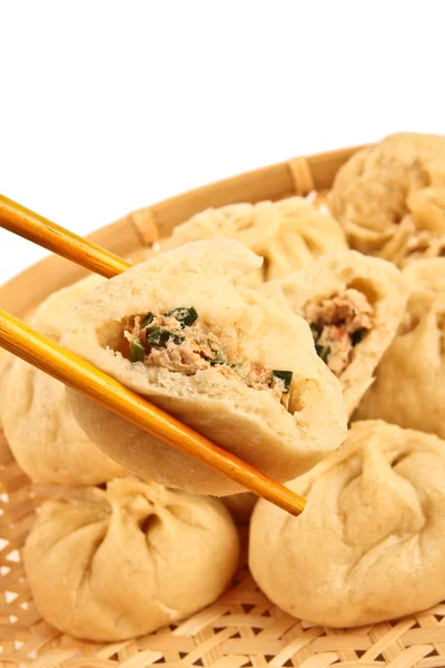 Kinesiska ångad dumplings Stockbild
