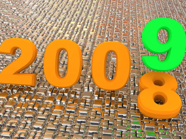 Yeni yıl 2009. 3D. — Stok fotoğraf