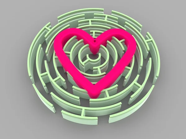 Labyrinth und Herz — Stockfoto