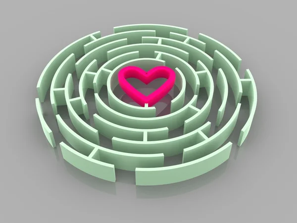 Labyrint a srdce — Stock fotografie
