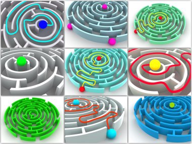 9 labyrinthes kolaj. simge.