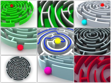 9 labyrinthes kolaj. simge.