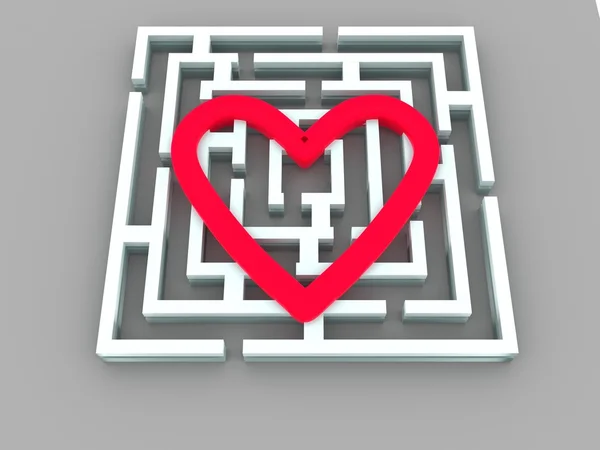 Labyrint en hart — Stockfoto