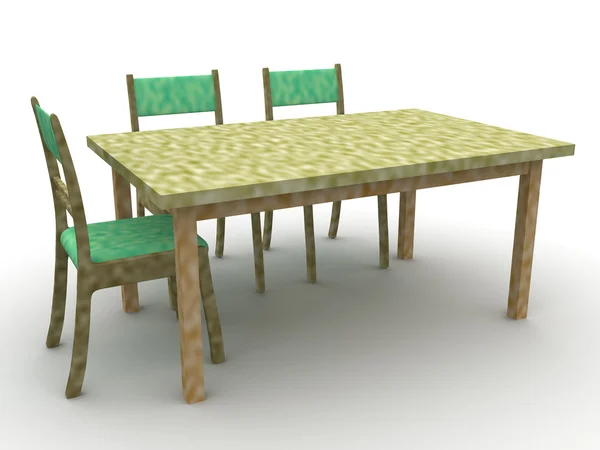 Stolar och ett bord — Stockfoto