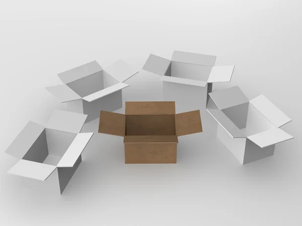 Krabice. 3D — Stock fotografie