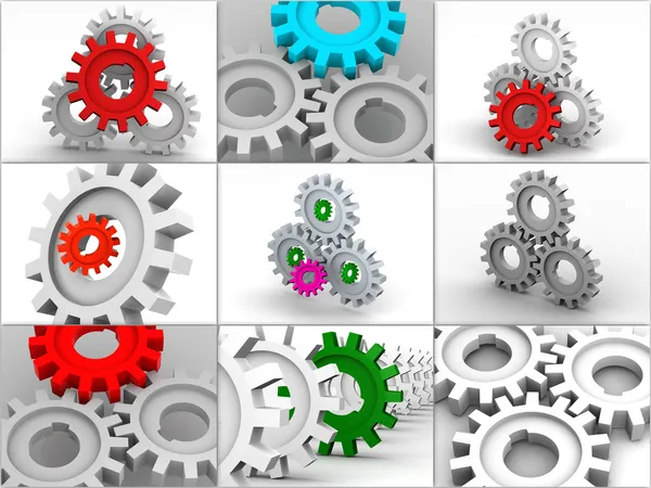 Collage from gears. icons. — Stock Photo, Image