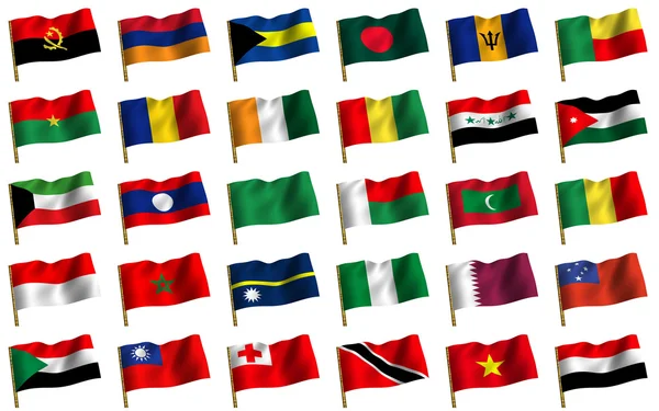Kolaż z flag różnych krajów świata. ikona — Zdjęcie stockowe