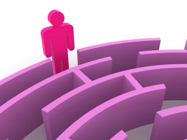 üç boyutlu grafik görüntü. Labirent.