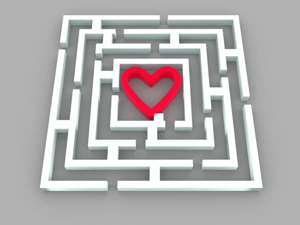 Labyrint och hjärta — Stockfoto