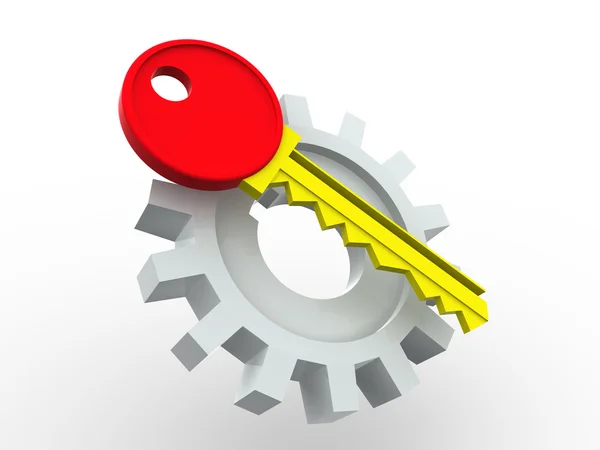 Key and gear. — Stock Photo, Image