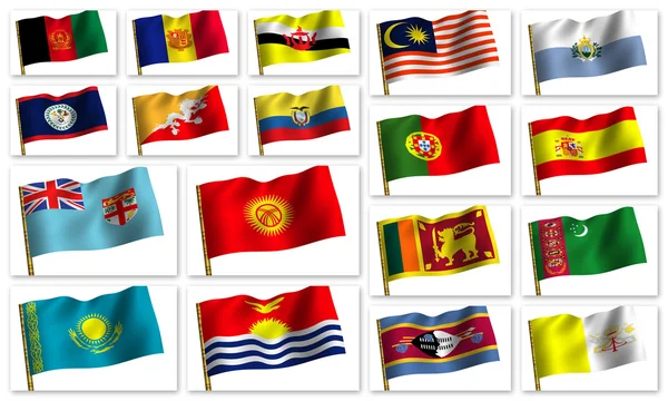 来自世界各国国旗的拼贴。图标 — 图库照片
