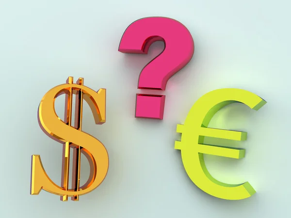 Dollar or euro. 3d — Stock Photo, Image
