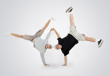 Genç breakdance eylem dans