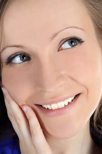 Close-up retrato jovem mulher rosto — Fotografia de Stock