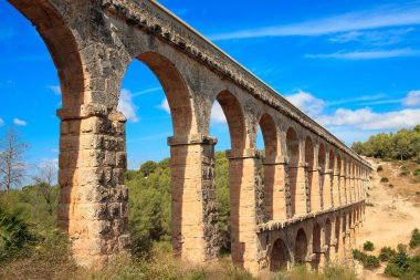 Roman aqueduct in Tarragona, Spain clipart