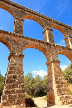 Roman aqueduct in Tarragona, Spain clipart