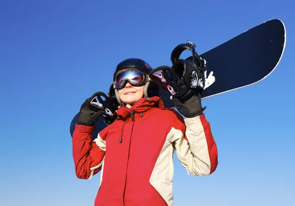 Snowboarder femminile — Foto Stock