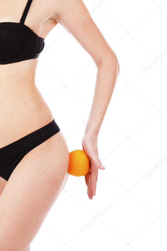 Beautiful female figure with orange