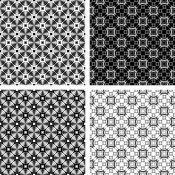Seamless geometric modern patterns set. — Stock Vector