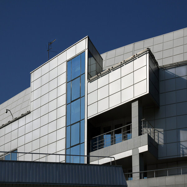 Exterior of contemporary building.