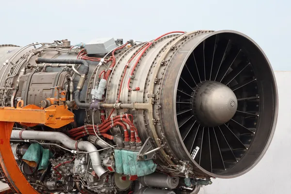 Detalhe do motor a jato de aeronaves — Fotografia de Stock