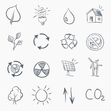 Eco Skerch Icon Set clipart