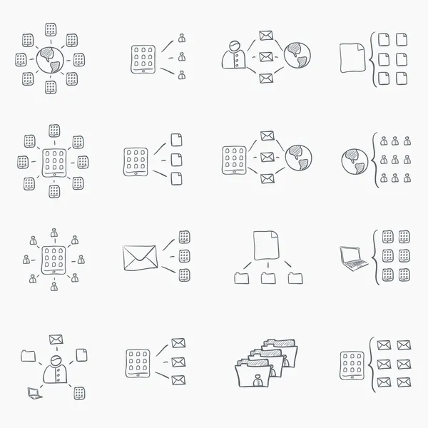 Set di icone schizzo — Vettoriale Stock