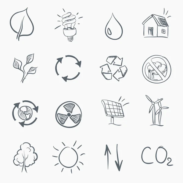 Conjunto de ícones Eco Skerch — Vetor de Stock