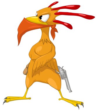 Cartoon Character Bird Gangster clipart