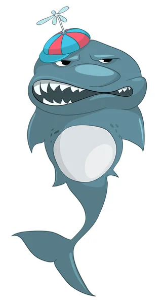Requin personnage de bande dessinée — Image vectorielle