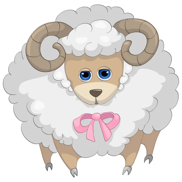 漫画のキャラクターの羊 — ストックベクタ