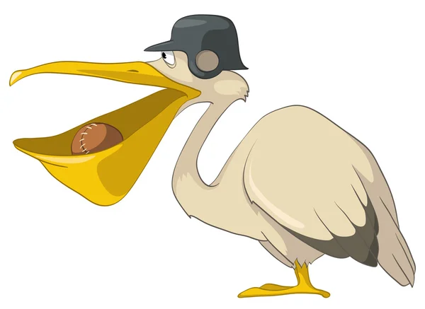 Tecknad karaktär pelican — Stock vektor