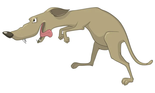 Zeichentrickfigur schlauer Hund — Stockvektor