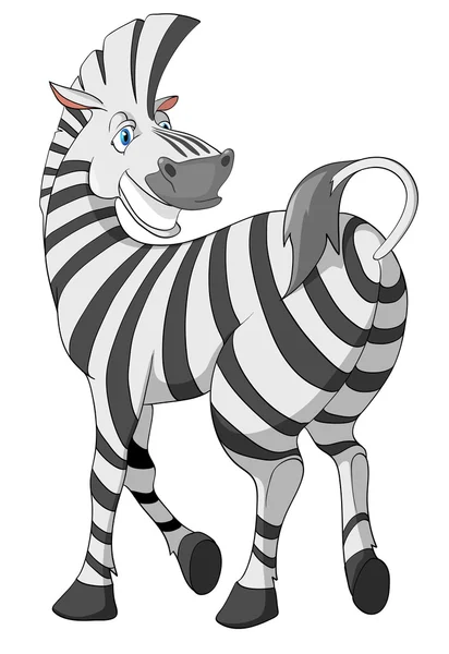 Tecknad karaktär zebra — Stock vektor