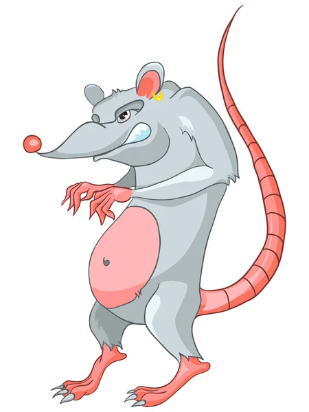 Tecknad karaktär råtta — Stock vektor
