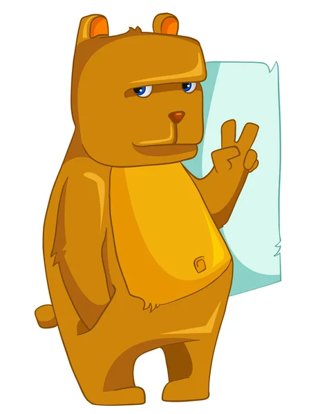 Orso personaggio cartone animato — Vettoriale Stock