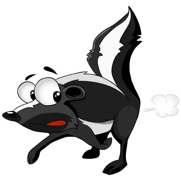 Zeichentrickfigur Stinktier — Stockvektor