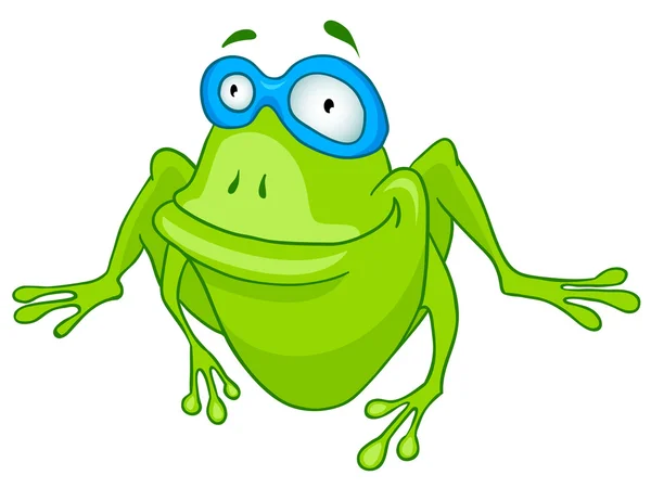 Zeichentrickfigur Frosch — Stockvektor