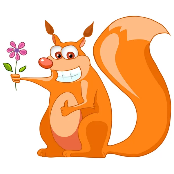 Zeichentrickfigur Eichhörnchen — Stockvektor
