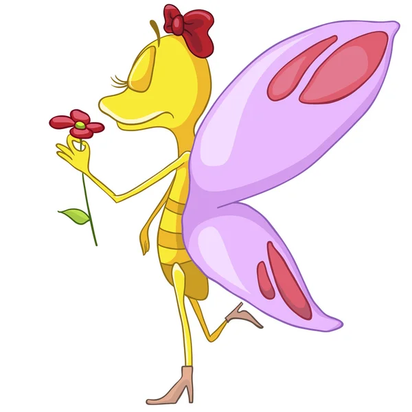 Cartoon Character Butterfly — Stock Vector