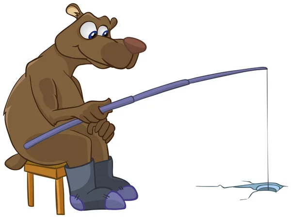 Urso de personagem de desenhos animados — Vetor de Stock