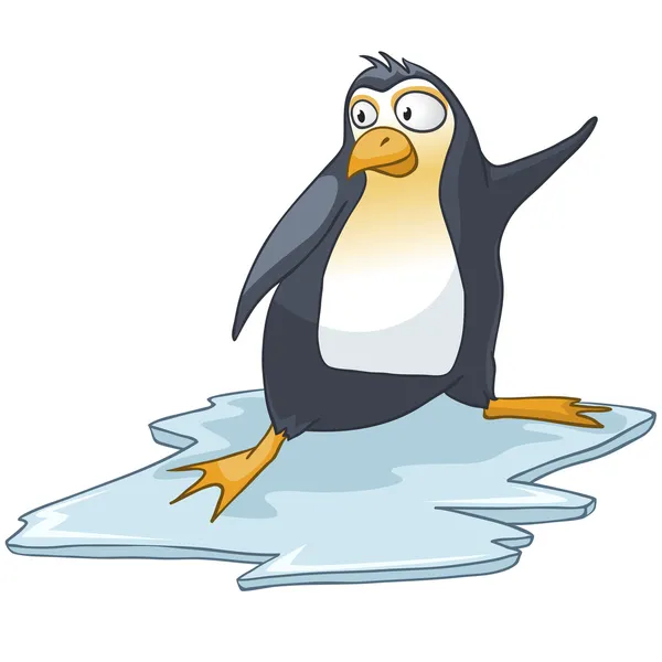 Pingüino de personaje de dibujos animados — Stockvector