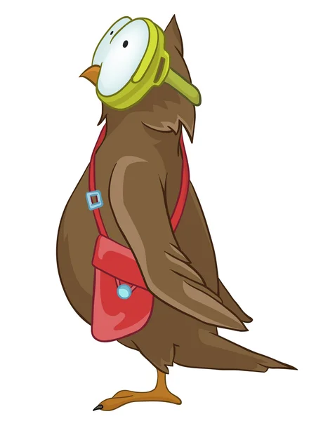 Kreslená postava legrační sova — Stockový vektor