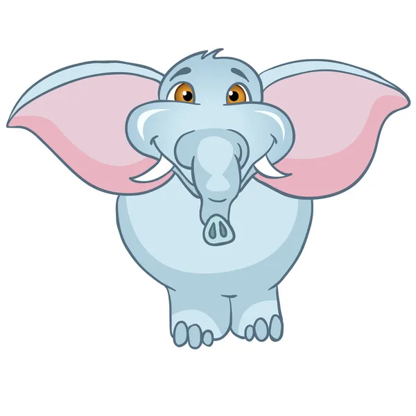 Elefante personagem de desenhos animados — Vetor de Stock