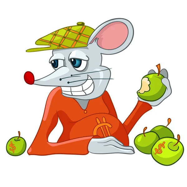 Zeichentrickfigur Ratte — Stockvektor
